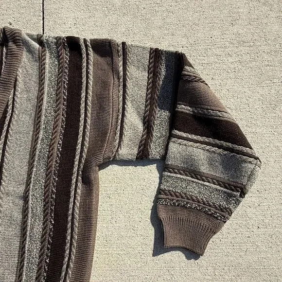 Vintage EclecticGrandpa old money Irvine Park Cardigan Coogi Stripe Men Large - Picture 5 of 8